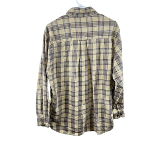 Woolrich Men's Yellow Cotton Plaid Flannel Size M - Picture 2 of 4